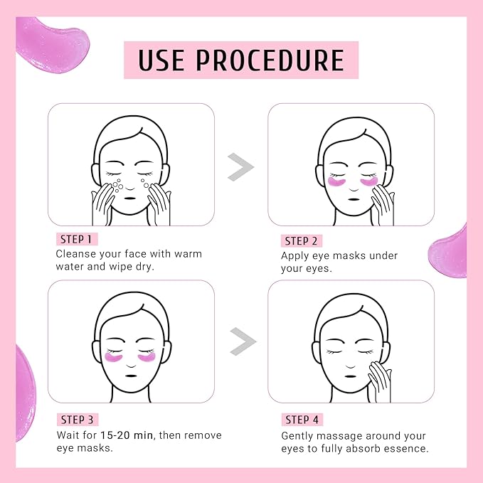 Under Eye Patchs Rose Eye Mask for Dark Circles and Puffiness Wrinkle Eye Bags 30 Pairs