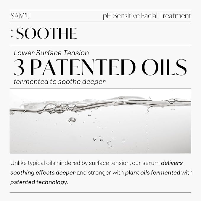 SAM'U pH Sensitive Facial Treatment – Nourishing, Hydrating Facial Treatment with Ceramides – Korean Skin Care Treatment Face Serum – 1.69 Fl Oz