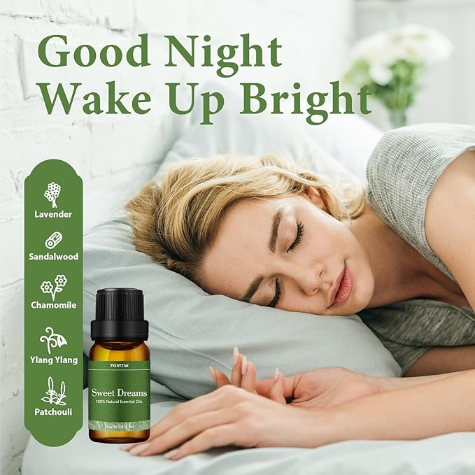 Essential Oils Blends Set for Diffusers for Home, Aromatherapy Diffuser Oil Scents - Calming, Sweet Dreams, Immunity, Relax, Mood, Fresh Air, Fragrance Oils for Diffusers, Massage, 6x10ml