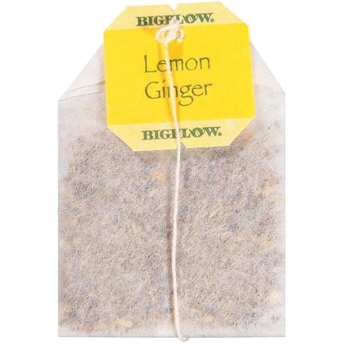 Bigelow Lemon Ginger Herbal Tea Bags 28-Count Boxes (Pack of 6) Lemon Ginger Tea Bags Herbal Tea All Natural Gluten Free