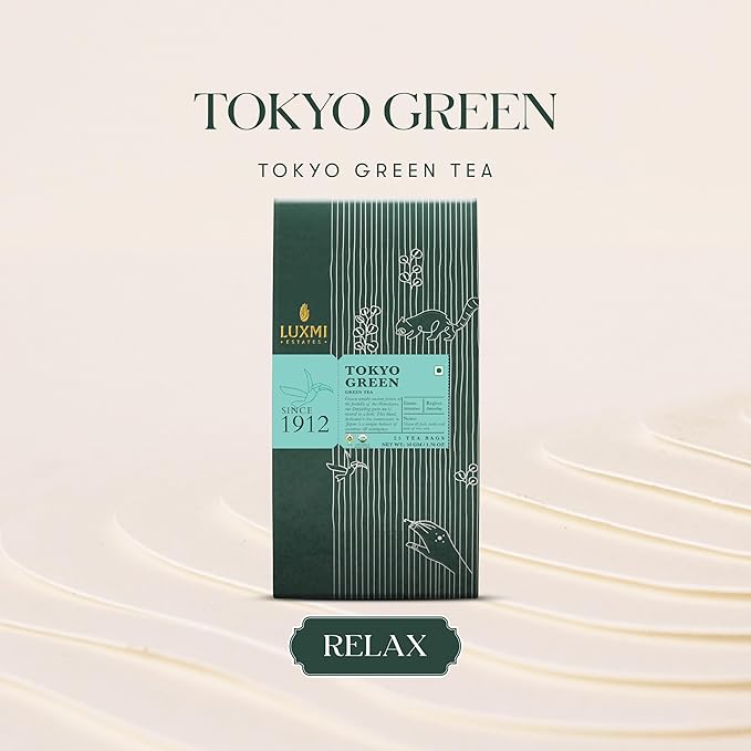 Luxmi Estates - Tokyo Green - Organic Makaibari Darjeeling Green Tea - 25 Tea Bags | From the Foothills of the Himalayas