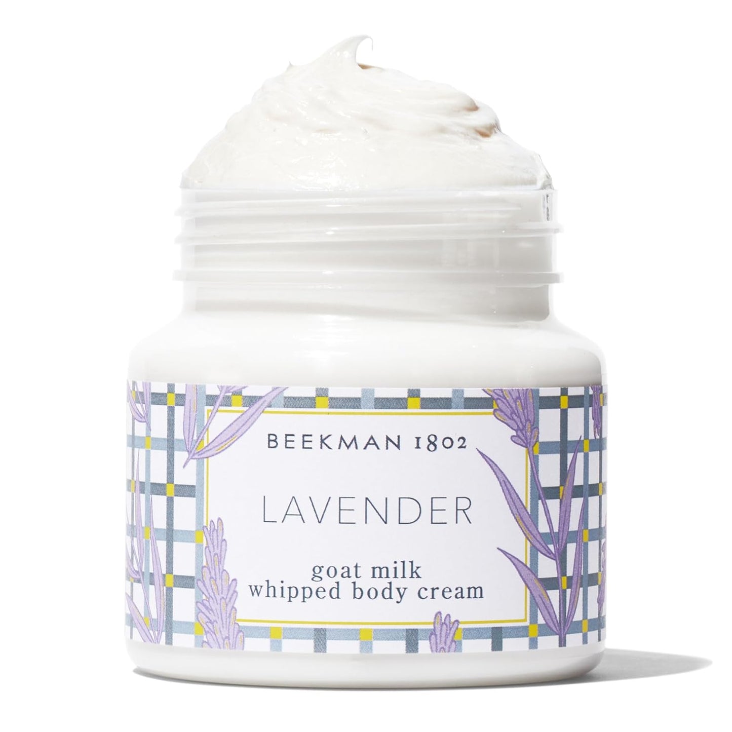 Beekman 1802 Whipped Body Cream, Lavender - Scented - 8 oz - Intensely Hydrating & Softens Skin - With Goat Milk - Good for Sensitive Skin - Cruelty Free