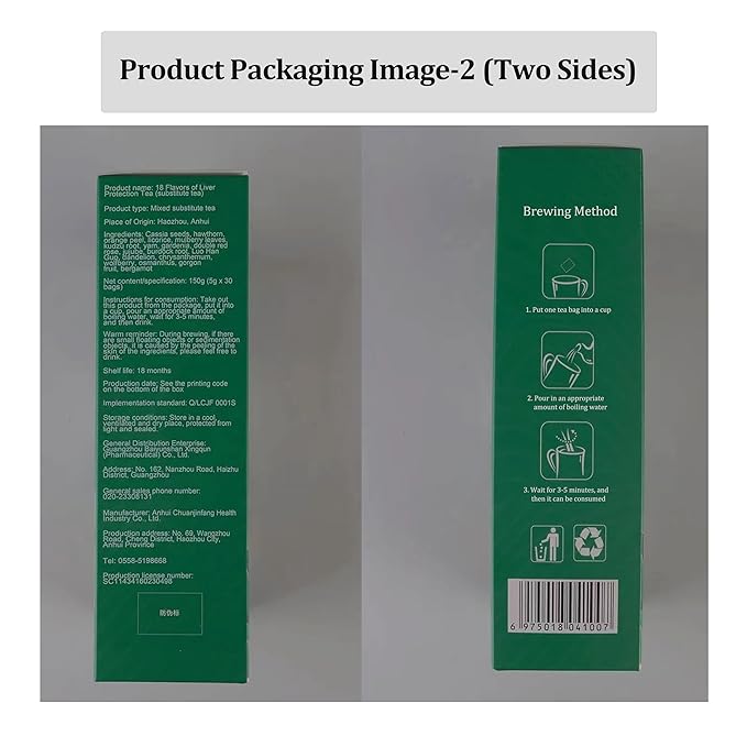 Daily Liver Tea, 18 Flavors Liver Tea with 18 Different Herbs for Better Liver (2 Boxes 60 Bags)