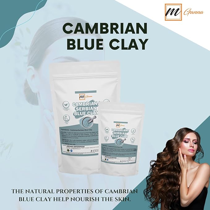 Cambrian/Serbian Blue Clay 0.5lbs / 227g for Facial Masks, Creams, Body Wraps, Scrubs and Soap Making