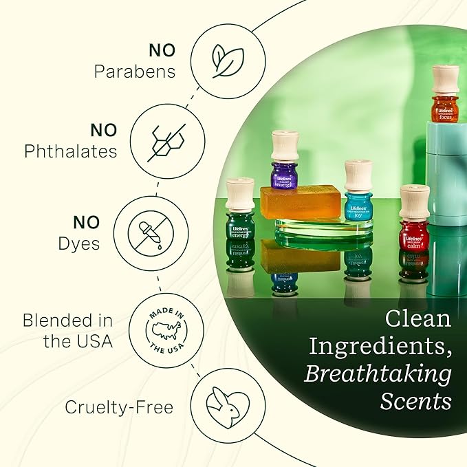 Lifelines Essential Oil Blends, 2-Pack - Blended Essential Oils with Mess-Free Precision Pump for Aromatherapy Diffusers - Long-Lasting Scented Fragrance - Crisp Mountain Air (Joy & Energy)