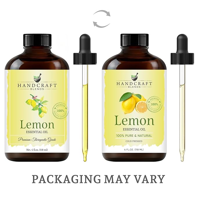 Handcraft Blends Lemon Essential Oil - Huge 4 Fl Oz - 100% Pure and Natural - Premium Grade Essential Oil for Diffuser and Aromatherapy