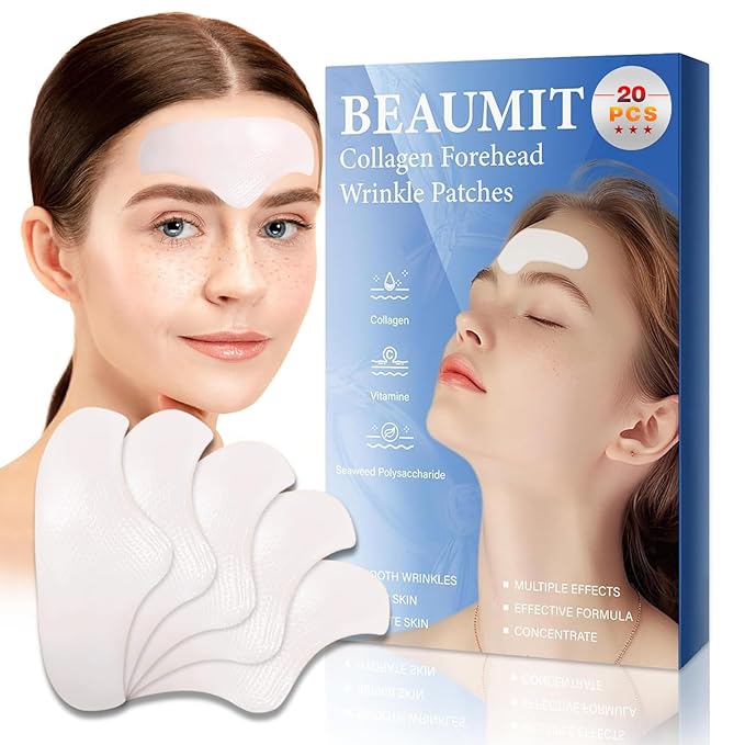 Forehead Wrinkle Patches 20 PCS, Anti Wrinkle Patches With Collagen, Vitamin, Forehead Wrinkles Treatment For Smoothing & Softening Fine Lines (transparent)