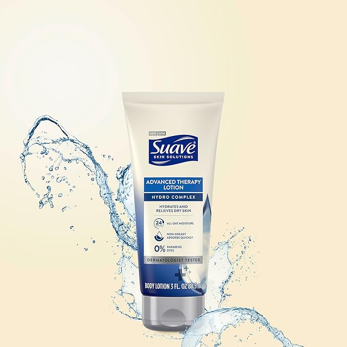 Suave Lotion Variety Pack – Advanced Therapy Hydro Complex & Nourishing Lotion Cocoa Shea, Moisture-Rich Body Lotion for Extremely Dry Skin, 3 Oz Ea (2 Piece Set)