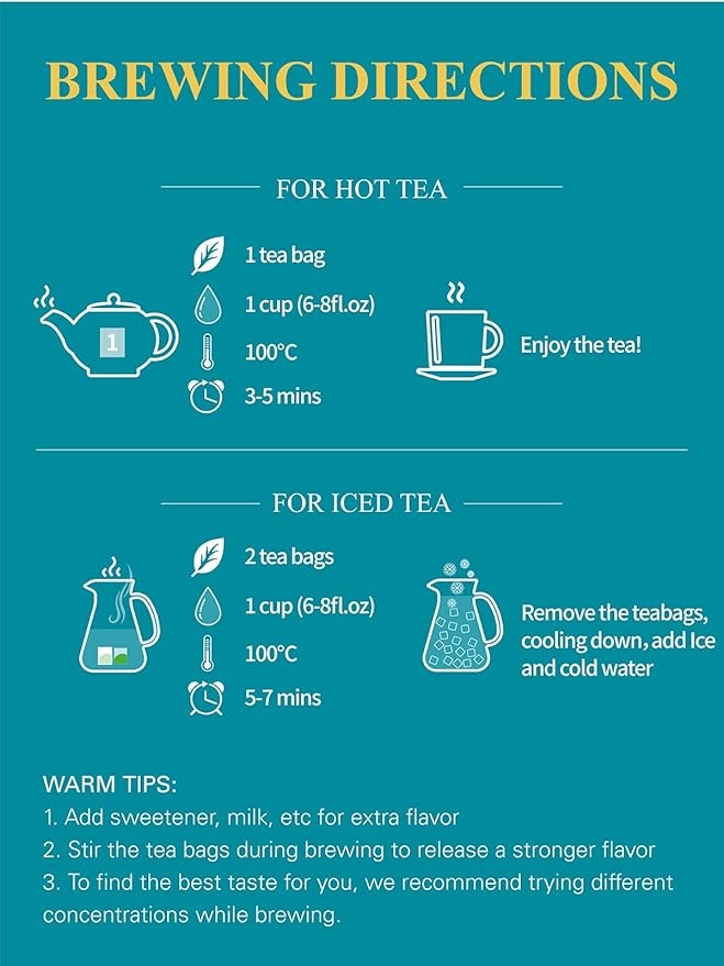 GLDNT Organic White Tea Bags, Natural Premium Organic White Tea, Mellow & Delicate Taste, Caffeinated, 100 Count