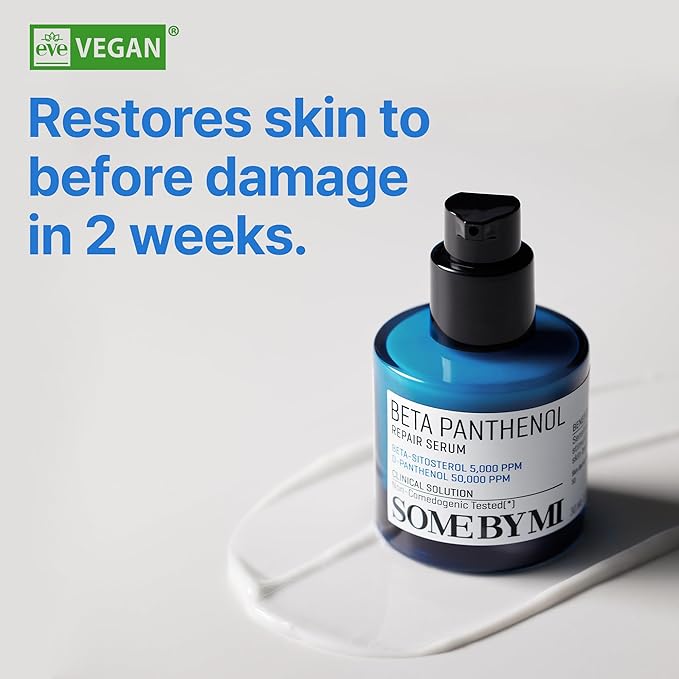 SOME BY MI Beta-Panthenol Repair Serum – 1.01oz, 30ml – Korean Hydrating Hyaluronic Acid Serum for Face – Daily Barrier Repair & Soothing Formula with Beta-Sitosterol & Panthenol – Korean Skin Care