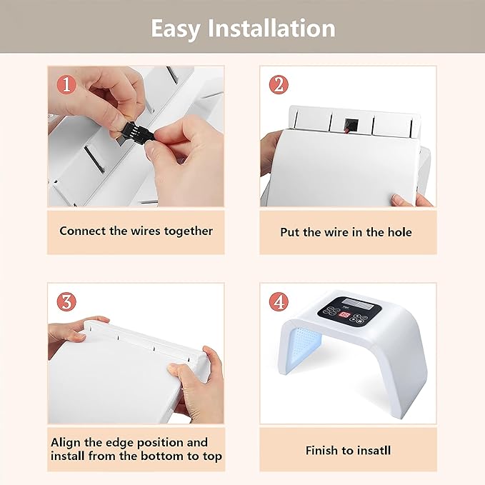 Led-Face-Tool，LED Light Therapy Facial Mask，7 in 1 Beauty Equipment for Skin Care at Home