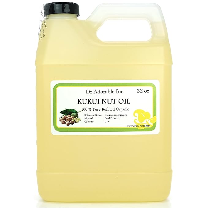 Dr Adorable - 32 oz - Kukui Nut Oil - 100% Pure Natural Organic Cold Pressed