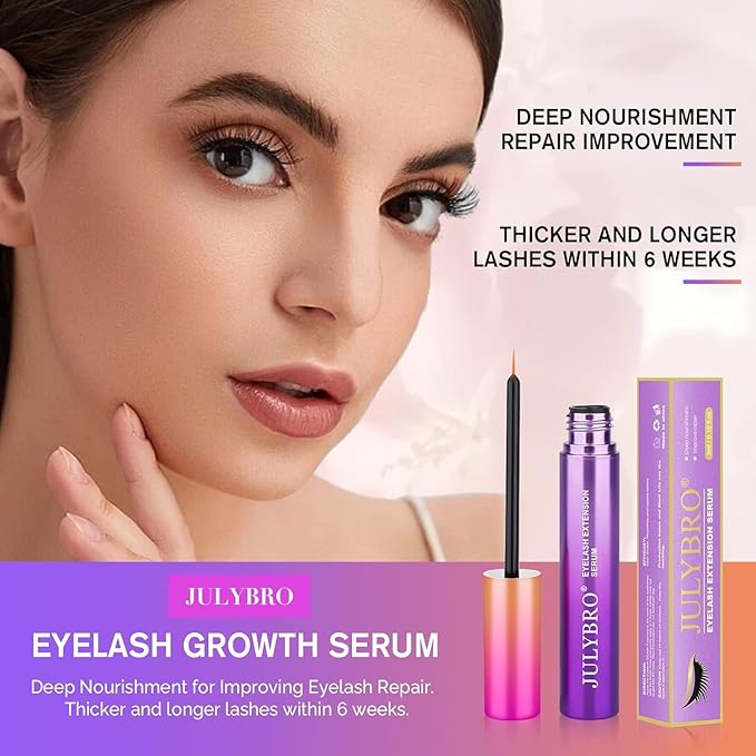 Eyelash Growth Serum(3ML), Eyelash Extension Serum with Natural Ingredients for Eyelash and Eyebrow, Thicker, Healthier and Stronger Lashes Growth