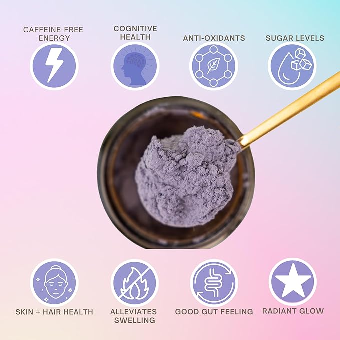 Eleven TLC, Blue Matcha Powder, 100% Organic Butterfly Pea Flower, Antioxidants, Wellness Support, Clitoria Ternatea, Caffeine -Free, GMO-Free, Smoothies, Cocktails, Mocktails, 18 Servings