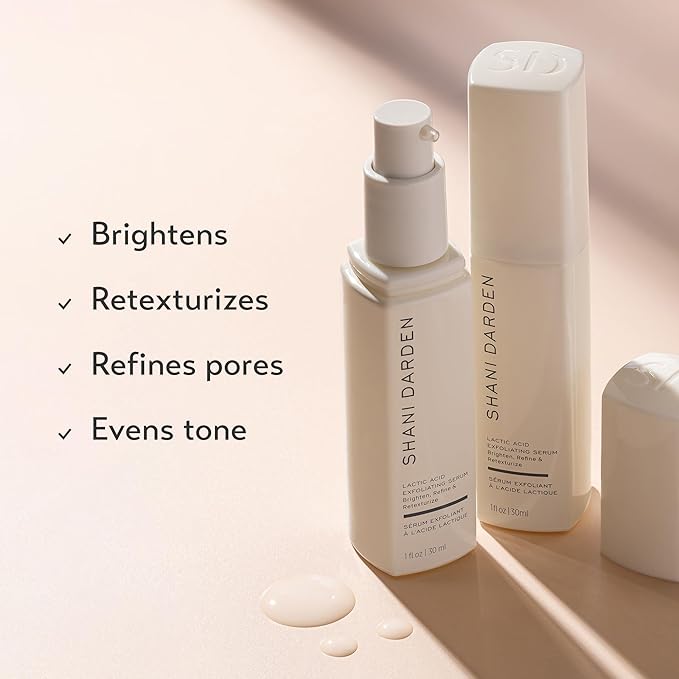 SHANI DARDEN SKIN CARE Lactic Acid Face Serum, Active Night Serum to Help with the Look of Radiant and Smooth Skin, Gentle But Powerful Face Exfoliator, 1.01 fl oz