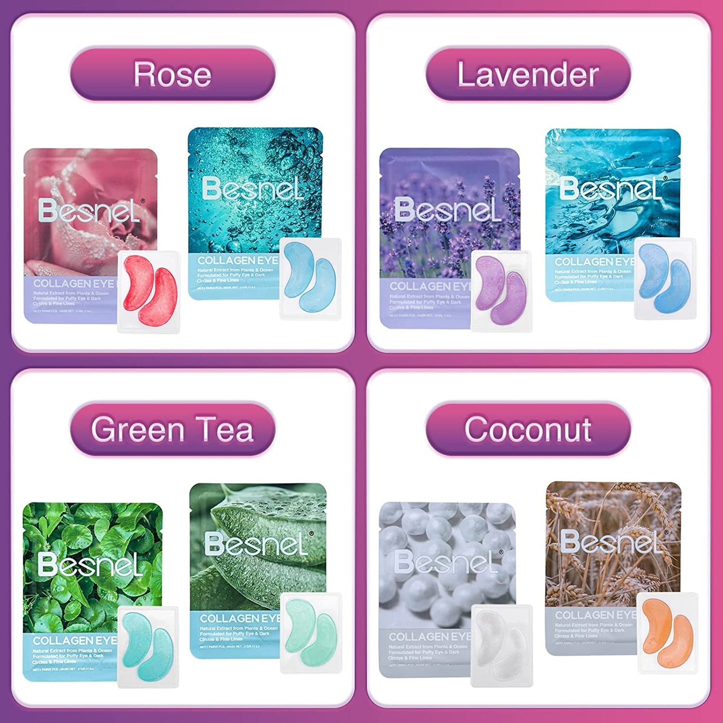 Eye Gels Pads 32 Pairs，Under Eye Patches Helps Reduce Puffy Eyes，Wrinkles and Dark Circles，Eye Mask with Collagen Protein，Pearl Extract and Hyaluronic Acid，Beauty & Personal Care