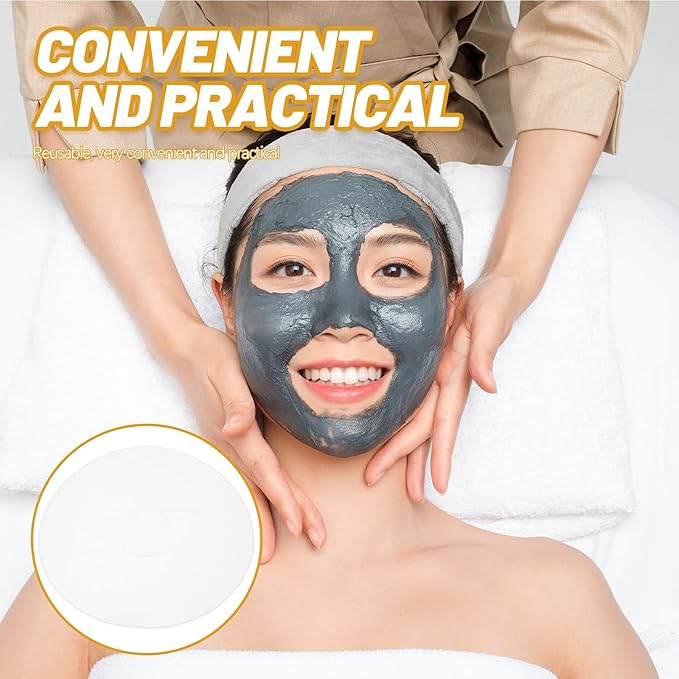 LEORX 2Pcs Face Mask Maker Plate Silicone Reusable Facemask Seaweed Mud Mask Making Mold Facial Care Makeup Tool for Women Lady