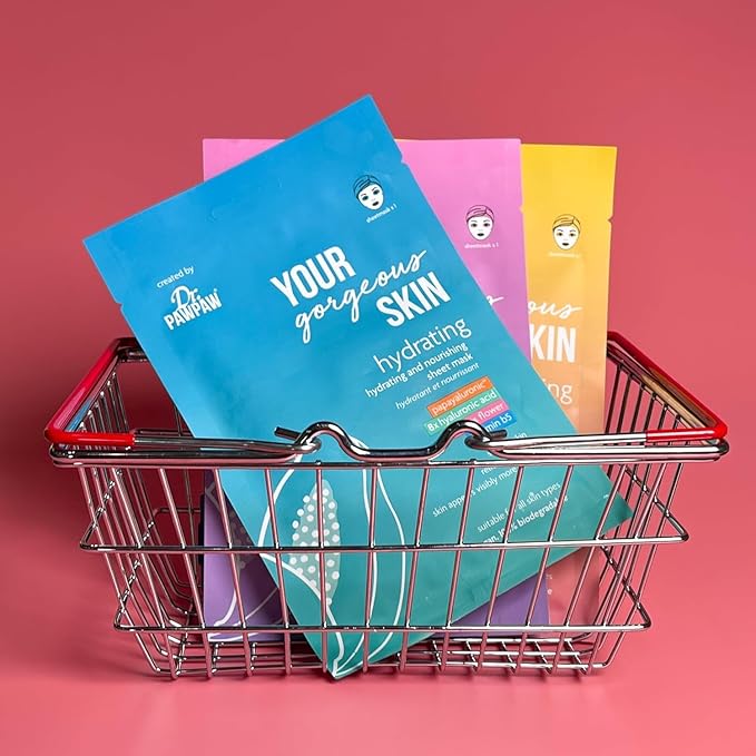 Dr. PawPaw Your Gorgeous Skin Soothing Sheet Mask - Face Mask Sheet with Aloe Vera and Vitamin E - Vegan Sheet Masks and Cruelty-Free - 0.84 oz