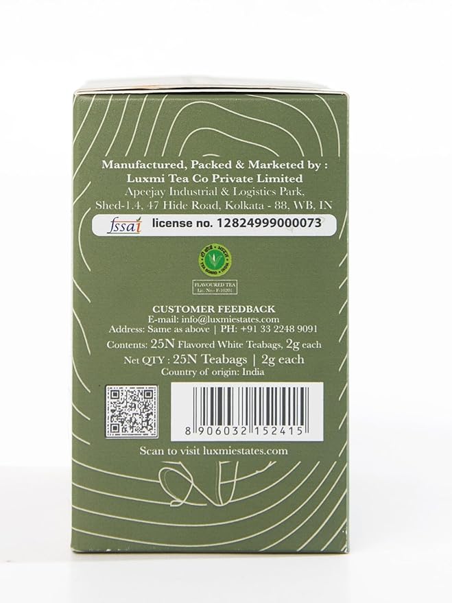 Luxmi Estates - Lavender Valley - Organic Lavender Tea - 25 Tea Bags | With Certified Organic Darjeeling Makaibari White Tea | Light & Fresh Delicate Flavor, Low Caffeine