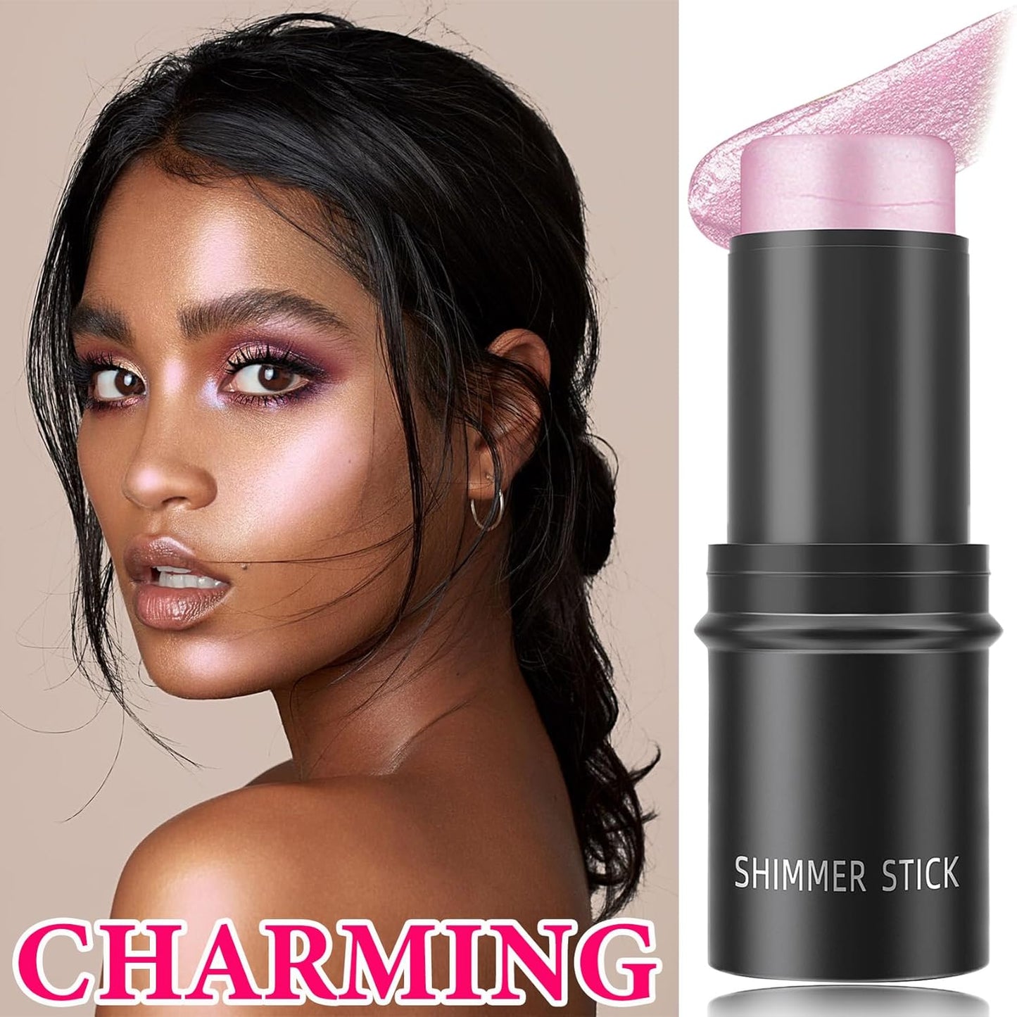 Cream Contour Stick,Shimmer Stick Long Lasting Non-greasy Cream Contour Bronzer Stick,Lightweight Concealer Waterproof Face Contouring Makeup Pen for Women(01#)