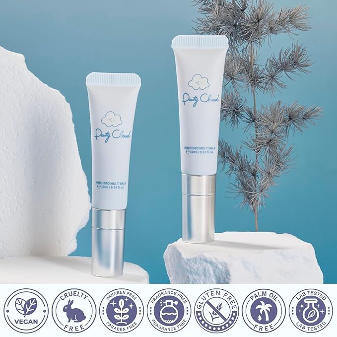 Vegan Multi Balm With Shea Butter, Squalane, Ceramide, Fragance-Free, Beeswax-Free, Petrolatum-Free, Cruelty-Free, Best for Dry, Chapped Lips And Skin. 0.34fl. oz. (Untinted)