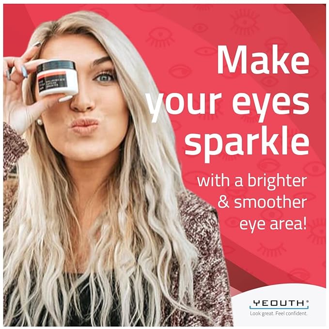 YEOUTH Retinol Eye Cream, Firming Under Eye Cream for Puffiness and Bags Under Eyes for Wrinkles and Dark Circles with Hyaluronic Acid and Tripeptides 2oz