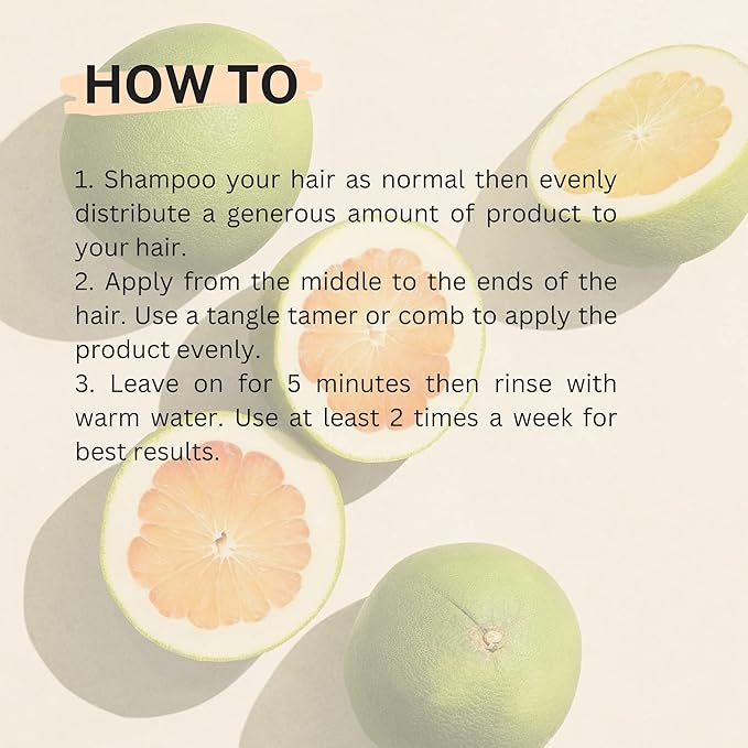 Cocoon Pomelo Essential Oil Hair Mask with Xylishine & Amino Acid | Sulfate Free Vegan Treatment to Soften, Reduce Loss & Volumize Hair Growth | for Thinning, Damaged & Breakage Hair 6.76 fl oz