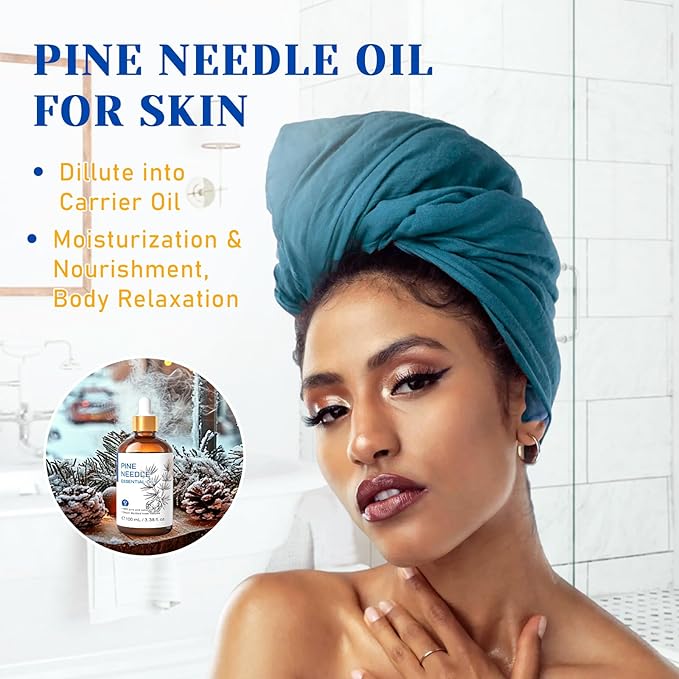 HIQILI 100ML Pine Essential Oil,100% Pure Natural Premium Quality, for Diffuser Skin Candle Making - 3.38 Fl Oz