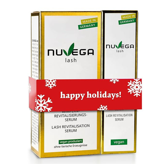 Nuvega Lash - Vegan Eyelash Serum & Eyebrow Serum Set I Longer Eyelashes in 4-6 Weeks I Lash and Eyebrow Growth Serum I Made in Germany I 1ml & 3ml