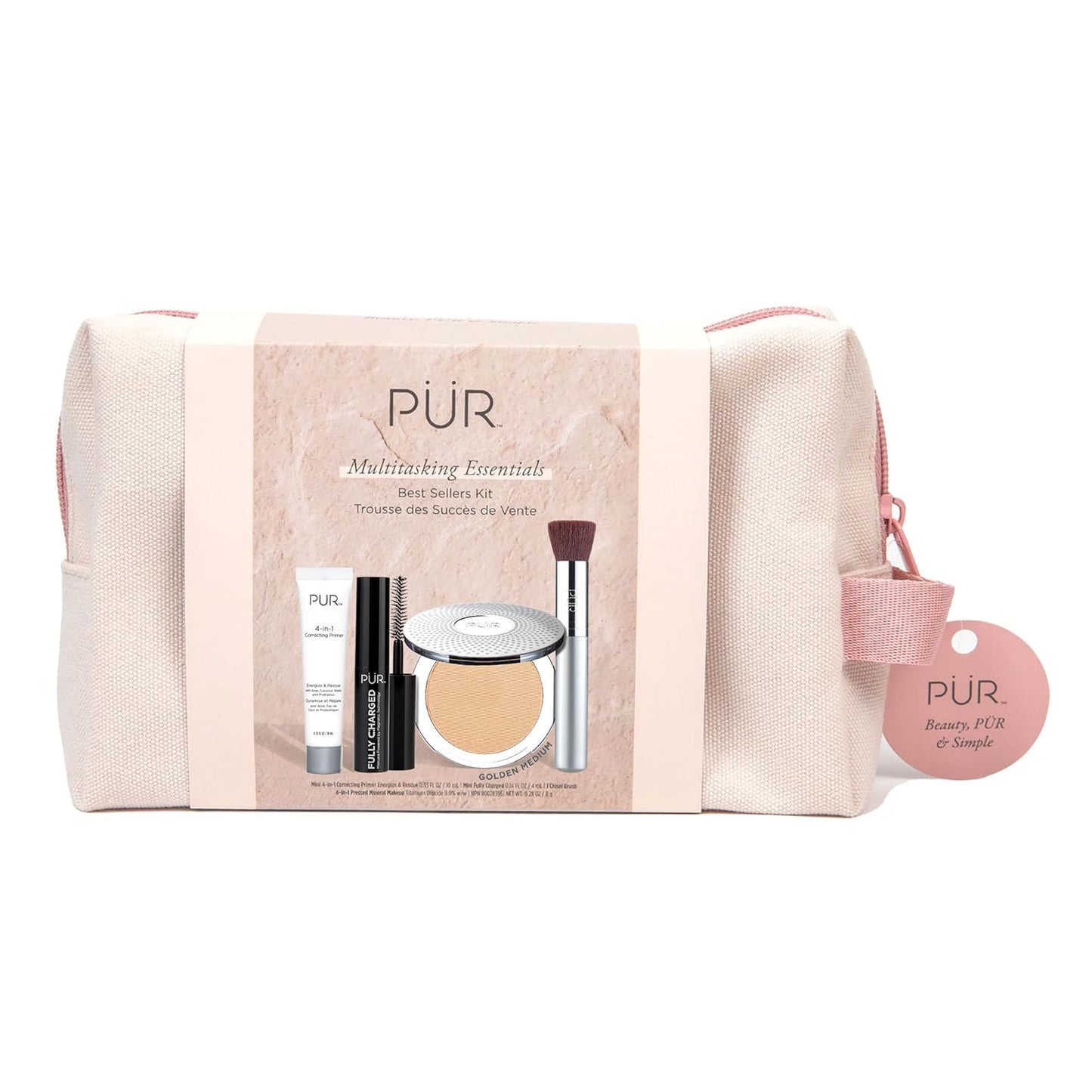 PÜR Beauty Multitasking Essentials Best Sellers Kit, Everyday Look Deluxe Kit, Condition & Moisturize Skin, Cruelty Free, Medium Dark