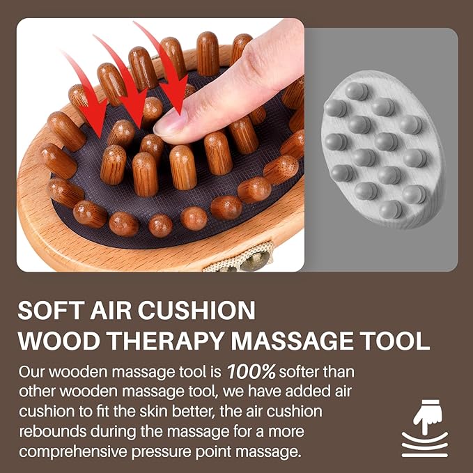 Wood Therapy Massage Tools for Belly Fat,Wooden Massage Body Brush for Cellulite Remover, Cellulite Lymphatic Drainage Massager for Body Shaping, Maderoterapia Kit for Muscle Pain Relief