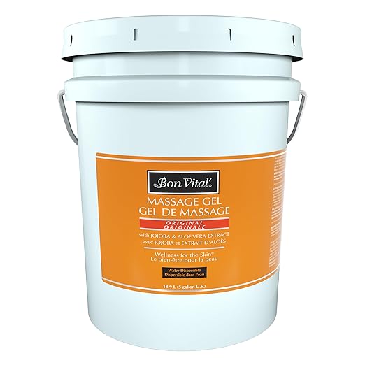 Bon Vital' Original Massage Gel for a Versatile Massage Foundation to Relax Sore Muscles and Repair Dry Skin, Superior Glide & Gentle Friction for Clients, 5 Gal, Label may Vary