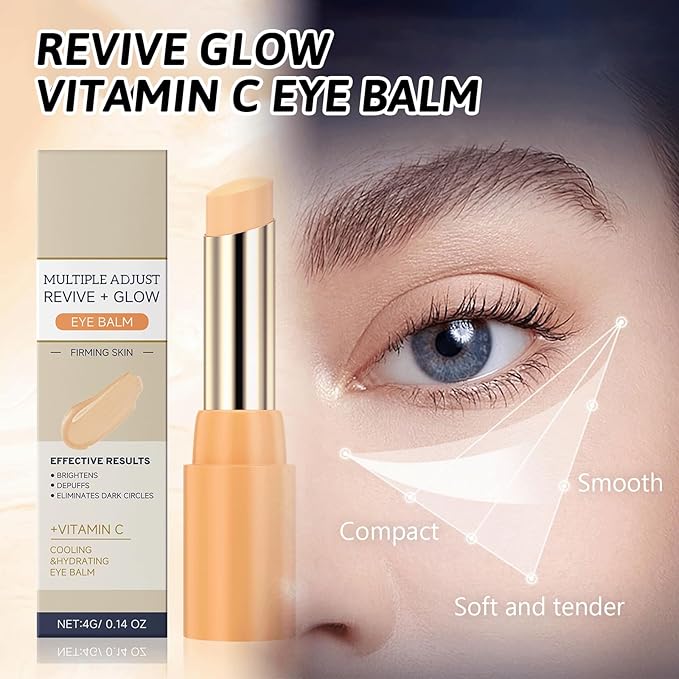 Revive + Glow Vitamin C Eye Balm,Hydrating Eye Cream,Improve Dark Circles,Refreshing and Non-Sticky (2 Pcs)