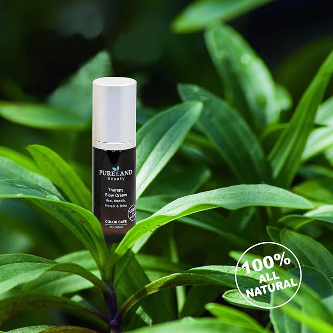 Pureland Beauty Therapy Blow Cream - Leave-In Hair Repair Treatment - Hydrating Hair Mask for Sensitive Scalp and Dry Hair - Natural Hair Care - Chemical-Free and Plant-Based