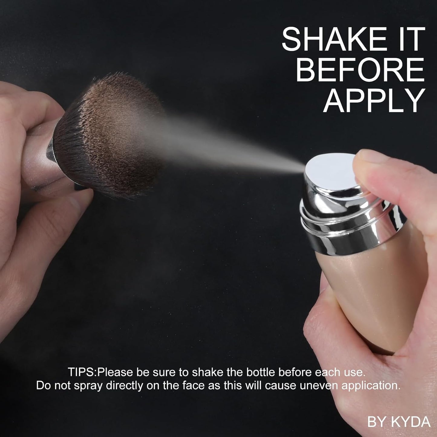 KYDA AirBrush Foundation Spray, Silky Foundation Mist Makeup, Flawless Coverage for Smooth Creamy Nude Finish, Breathable Blendable Lasting Formula, Moisturizing Makeup Primer-#310 Sunny Beige