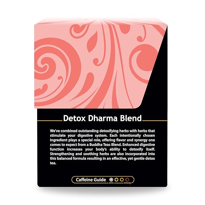 Buddha TeasBuddha Teas - Organic Detox Dharma Blend - Herbal Tea - For Health & Wellbeing - With Antioxidants & Minerals - Clean Ingredients - Caffeine Free - OU Kosher & Non-GMO - 18 Tea Bags (Pack of 1)