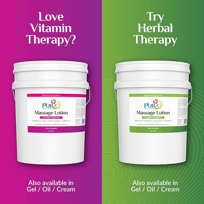 Vitamin 5 Gallon Therapy Massage Lotion, Professional Deep Tissue, Skin Hydrating, Natural Ingredients, Unscented for Physical Recovery, Muscle Relief, Skin Softening