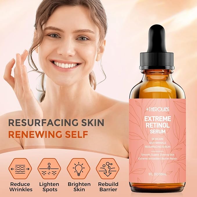 Retinol Serum for Face 2.5%, B5 Resurfacing Retinol Serum with Vitamin C, Vitamin E, Hyaluronic Acid, Niacinamide, Serum for Anti-Aging, Wrinkle Smoothing, Dark Spot Corrector, Brighten Dullness