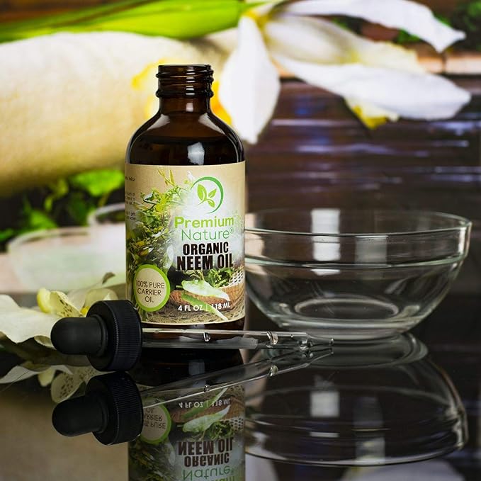 Organic Neem Oil for Skin Neem Oil for Hair Need Oil 100% Pure Cold Pressed Neem Oil for Essential Oil Mixing Neem Oil for Plants Neem Cake Massage Oil Neem Oil Spray for Indoor Plants 4oz