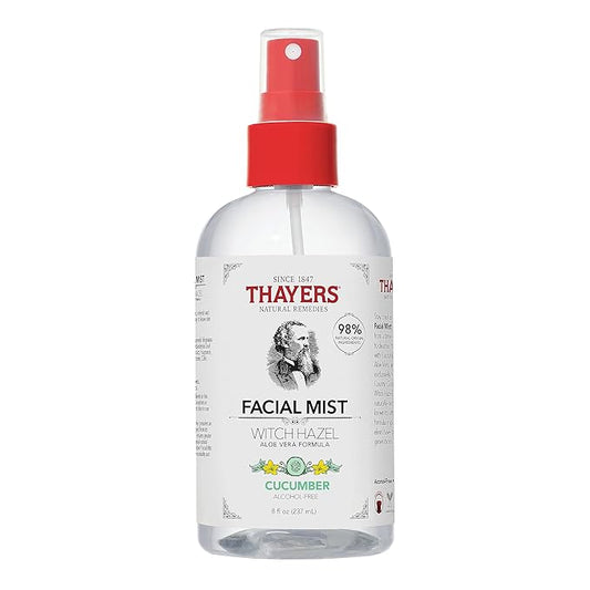 Thayers Alcohol-Free Witch Hazel Facial Mist Toner with Aloe Vera, Cucumber, Soothing and Hydrating, For All Skin Types, 8 oz