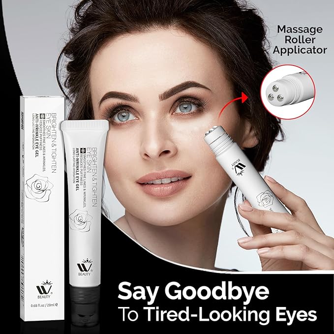 Eye Cream with Metal Roller | Anti-Aging Eye Treatment for Dark Circles, Puffiness & Wrinkles | Hyaluronic Acid, Retinol & Niacinamide | Hydrating & Cooling Under Eye Cream | 20ml