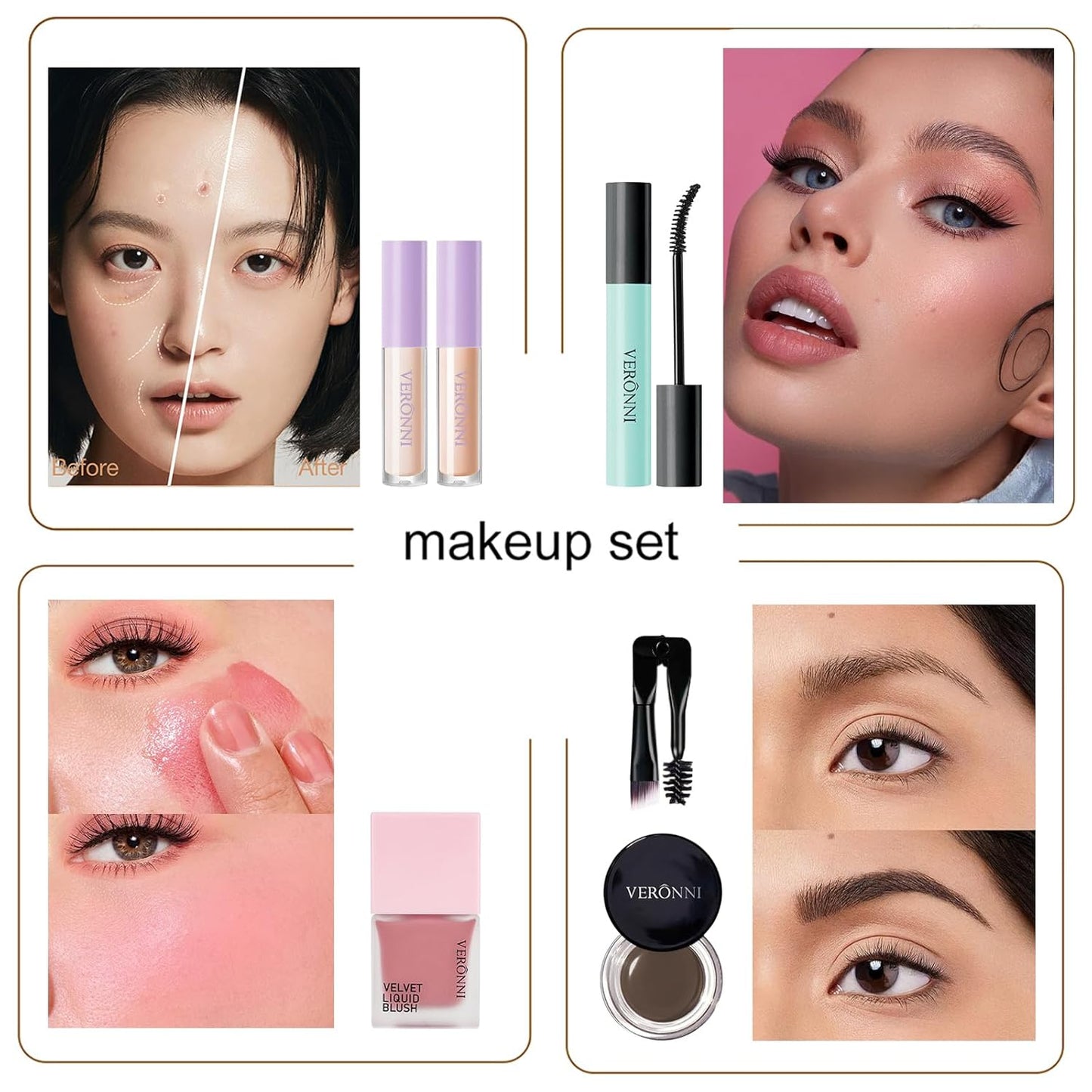 VERONNI Makeup Set,All In One Makeup Kit for Women Full Kit,Multipurpose Women's Makeup Sets,Beginners and Professionals Alike,Easy to Carry (Kit 011 (22pcs))