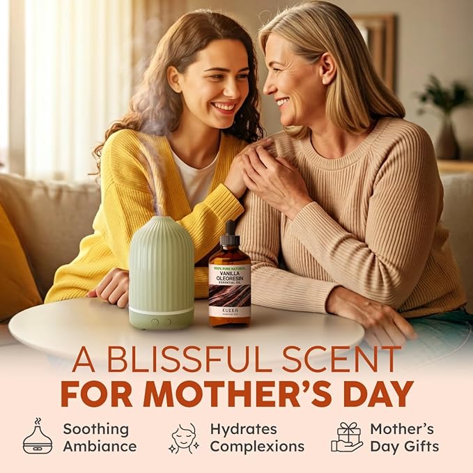 Kukka Vanilla Essential Oil for Diffuser & Skin - 4 Fl Oz - 100% Natural Vanilla Oleoresin Essential Oil - Long Lasting Perfume - Mother's Day Gift Soap Making Scent & DIY