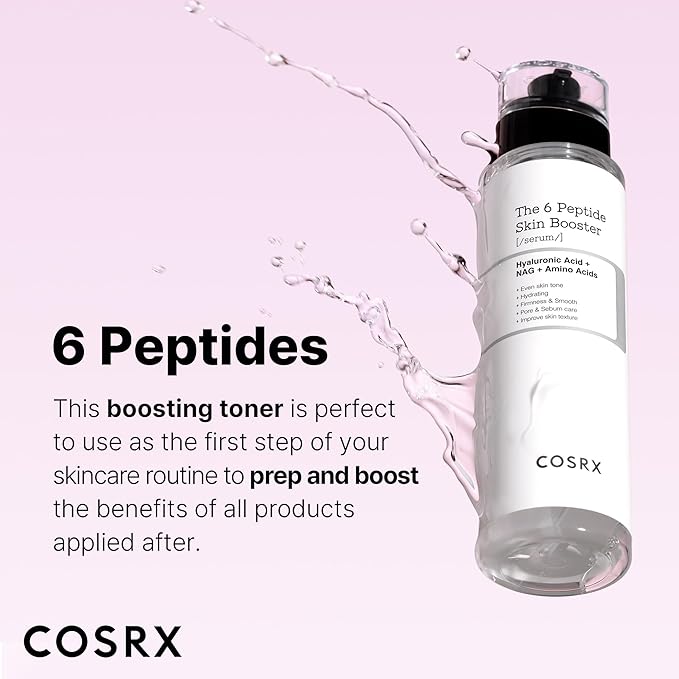 COSRX 6X Peptide Collagen Booster Toner Serum, Mothers day gifts for mom, Niacinamide & Hyaluronic Acid Facial Essence for All Skin Types, Korean Skin Care, Paraben Free, 150mL/5.07 Fl.Oz