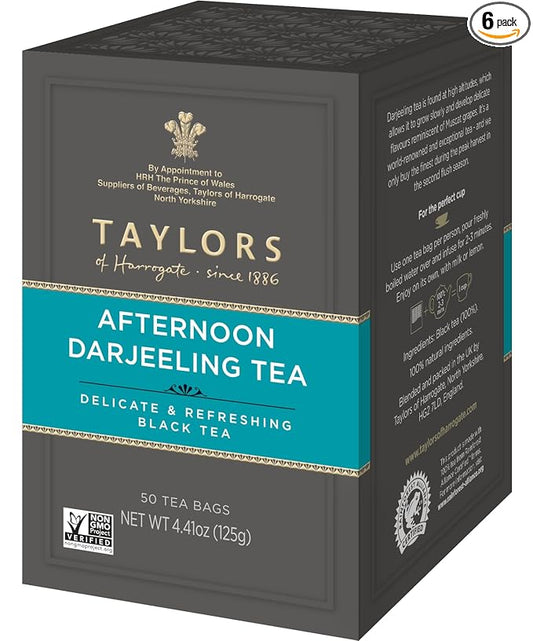 Taylors of Harrogate Afternoon Darjeeling, 50 Teabags (Pack of 6)