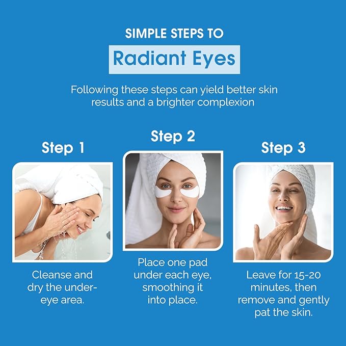 Under Eye Patches with Hyaluronic & Ceramide- Dermatologist Tested Korean Eye Gel Patches for Dark Circles & Puffiness -Illuminating & Wrinkle Reducing Formula for Brighter Eyes - 5 Pairs