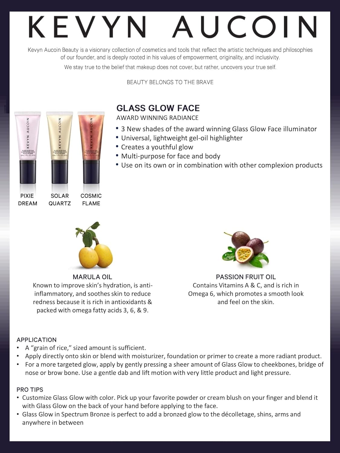 Kevyn Aucoin Glass Glow Face, Solar Quartz: Multi-purpose universal dewy highlighter for face and body. Creates glowing youthful-looking hydrated skin with a glassy complexion. Makeup artist go to.