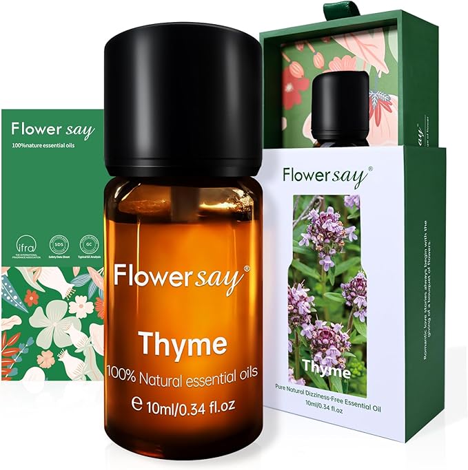 Thyme Essential Oil 0.34Oz - 100% Pure Natural MAX Undiluted Premium Therapeutic Grade Essential Oils for Diffuser/Skin Care/Massage/Hair/Toenails