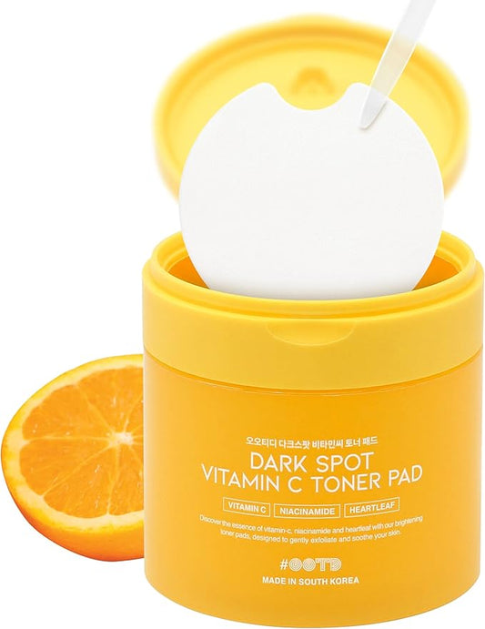 Boosting Toner Pads for Face Oily Skin Korean, #OOTD Vitamin C Niacinamide Heartleaf Hydrating Calming Redness, Vitamin C Toner Pad 70Pads 4.05oz 120ml