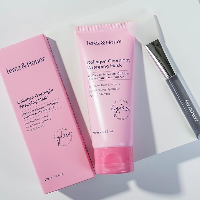 Collagen Night Wrapping Peel-Off Mask: Korean Face Mask for Elasticity, Hydrating & Glow - 100Dalton Smallest Molecular Collagen for Glass Skin - Dermatologist Tested All Skin Types 3.4 FL OZ / 100mL